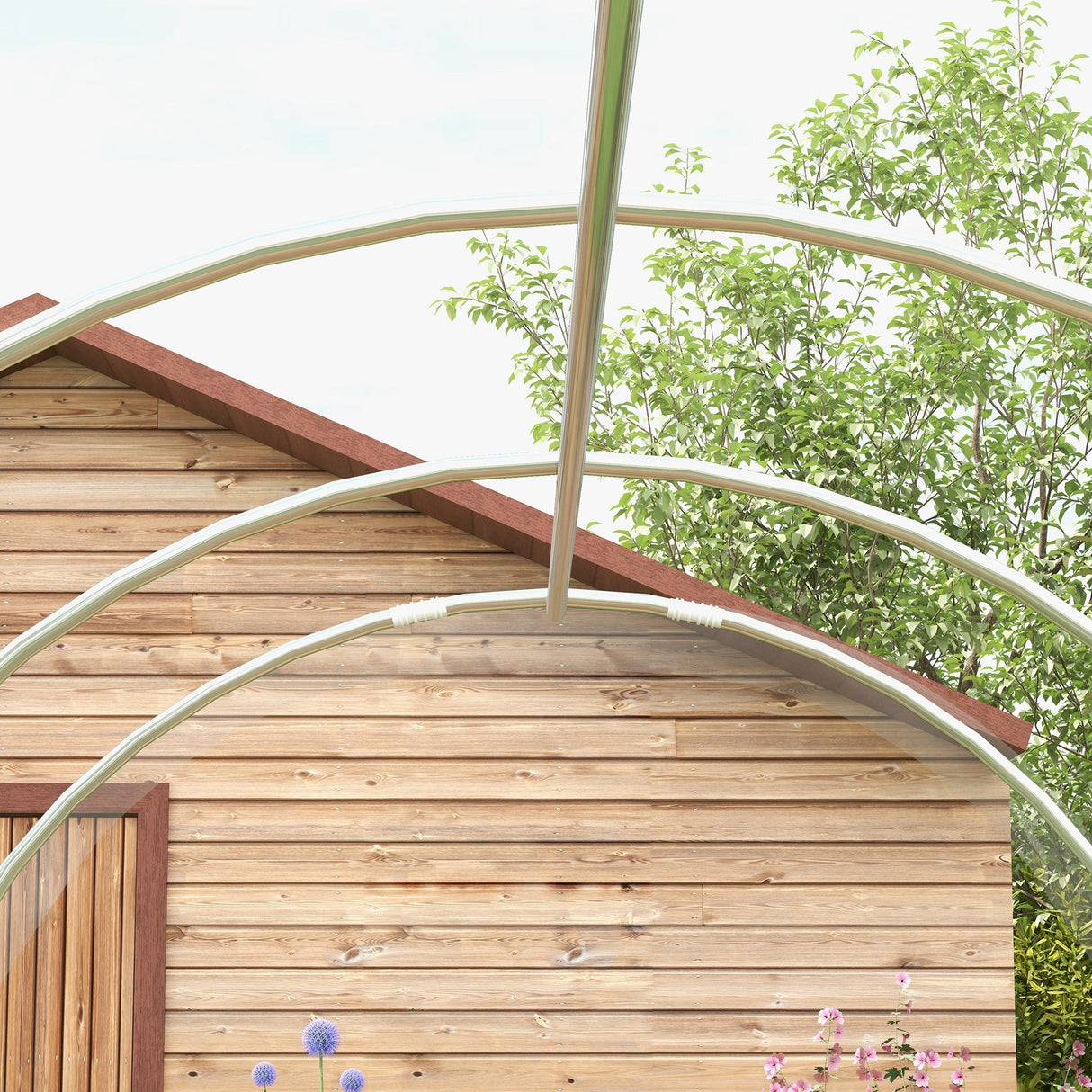 Polytunnel Greenhouse Walk-in Grow House, PE Cover Galvanised Steel Frame, Clear