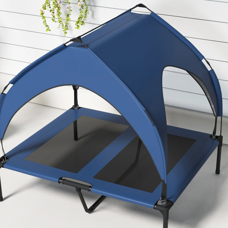Cooling Raised Pet Bed, Washable Breathable Mesh, Dark Blue