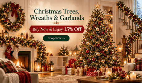 Christmas Decorations UK 2026: Trees, Wreaths & Garlands – Enjoy 15% Off!