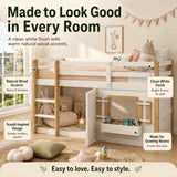 3ft Single Kids Loft Bed with Ladder - Multifunctional Wooden Bed Frame with Under-Bed Play Area, White