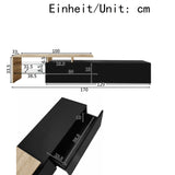 Modern TV Cabinet: Stylish, Elegant, Storage with Glass Shelves, LED Lighting, Black and Wood
