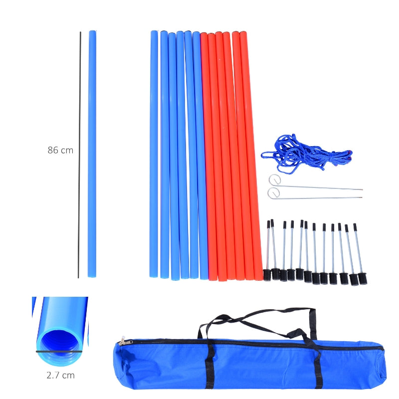 Pet Agility Training Equipment Dog Play Run Obedience Set Adjustable Poles
