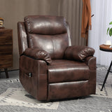Faux Leather Electric Recliner Chair, 70?? Riser, Dark Brown