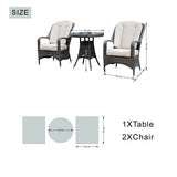Outdoor Rattan Bistro Set - Round Garden Table and Chairs
