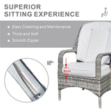 Set of 2 Rattan Garden Dining Chairs - Aluminium Frame, Outdoor Armchairs
