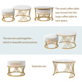 White Coffee Table with Metal Legs – Sturdy Modern Dining or Breakfast Table