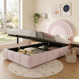 3ft Single Velvet Ottoman Bed - Upholstered Storage Bed with Headboard, Pink