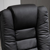 Recliner Chair with Footstool, 130kg Capacity, 135?? Reclining Swivel, PU Leather, Black