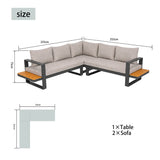 ARVIA Aluminum L-Shape Corner Sofa Set