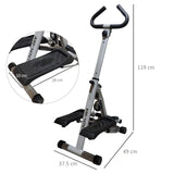 Stepper with Handle Hand Grip for Fitness Aerobic Exercise Grey