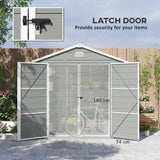 Aluminium Frame and Plastic Wall Shed, 7.9ft x 6.2ft with Foundation - Light Grey