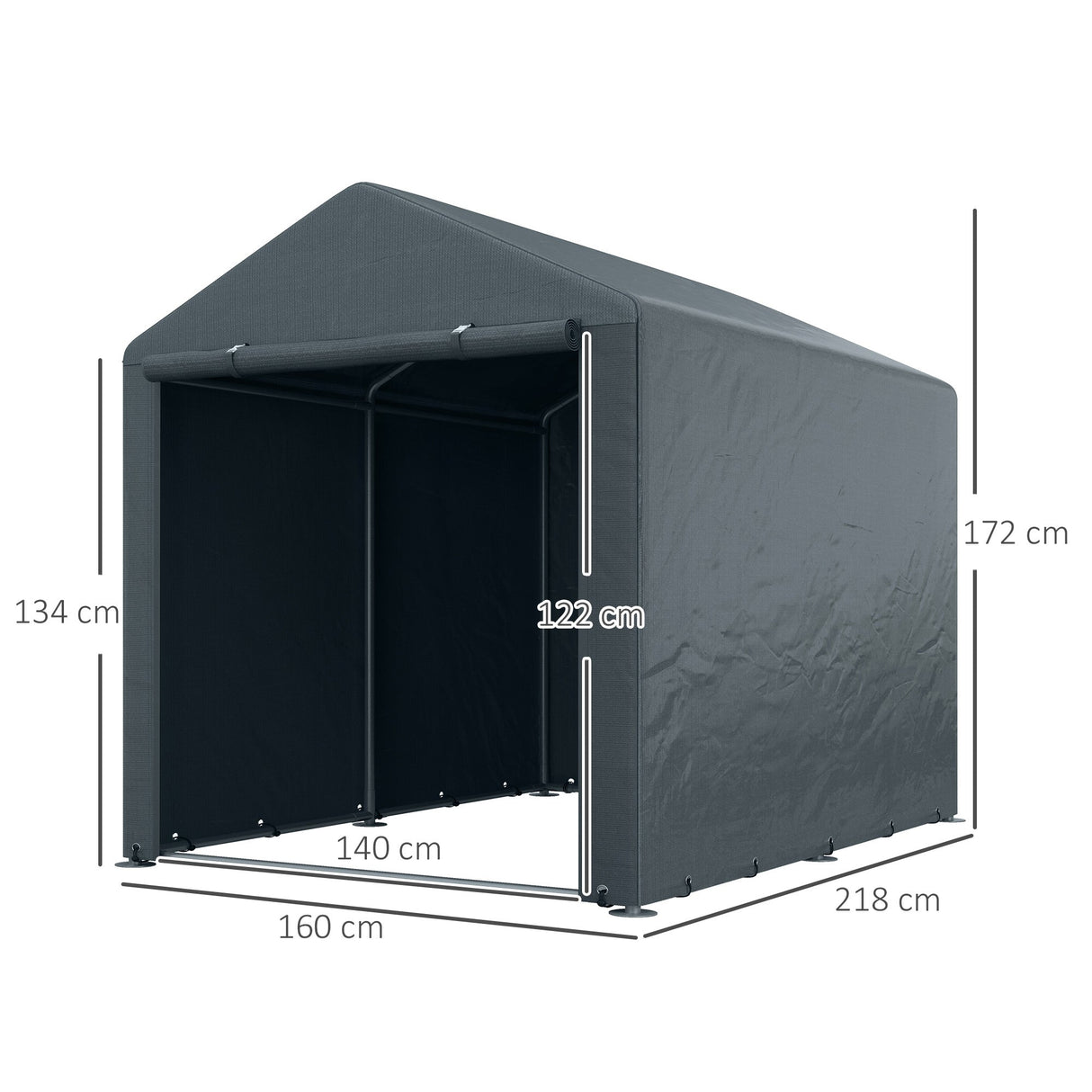 Outdoor Storage Tent 2.2 x 1.6m with Accessories - Dark Grey