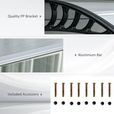 Front Door Canopy, 303 x 96cm Rain Shelter, Clear
