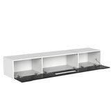 High-Gloss TV Cabinet – White & Black, LED Colour-Changing Lights