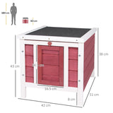 Rabbit Hutch Wooden, 51 x 42 x 43 cm, Red