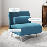 Single Sleeper Chair - Velvet-Feel, Blue