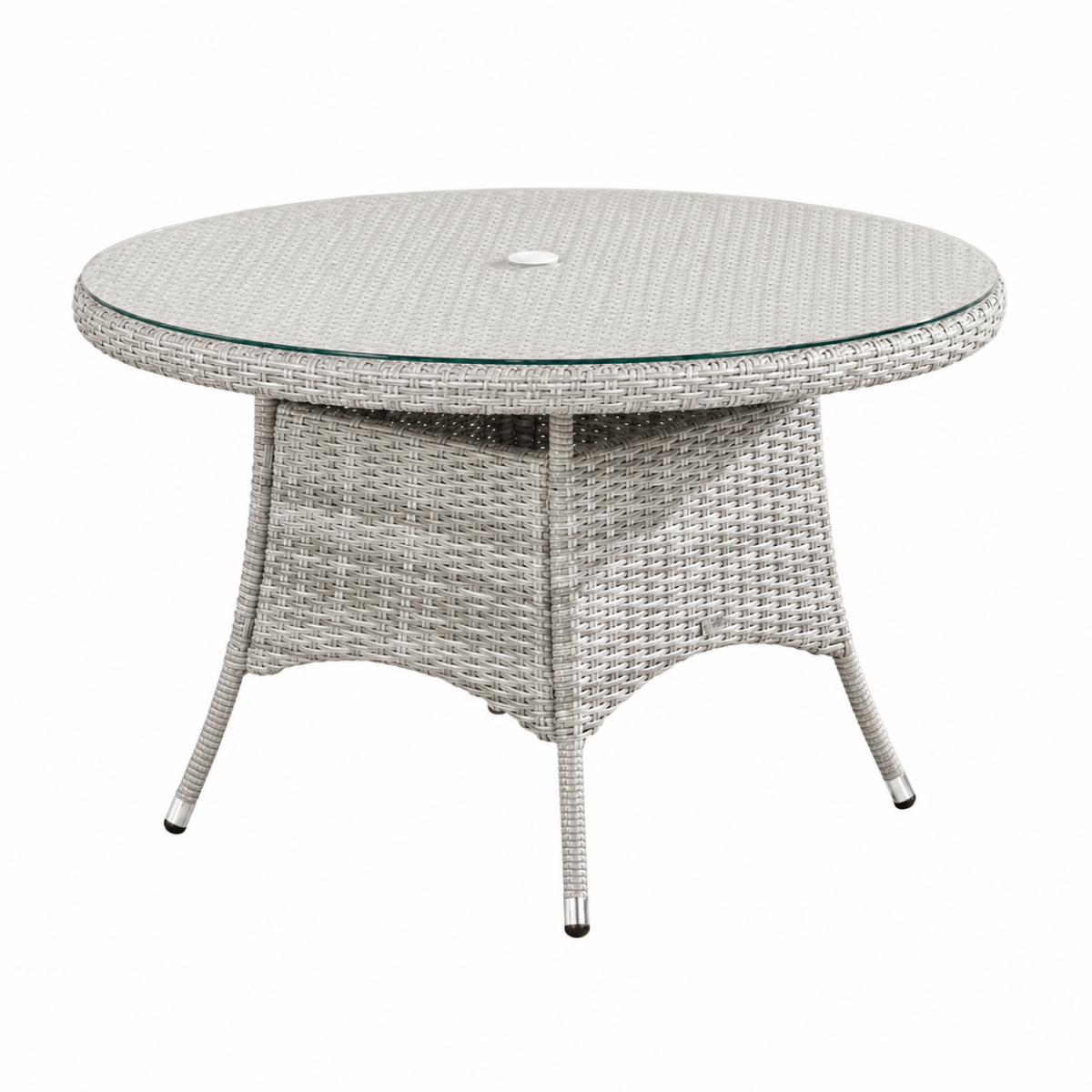 4 Seater Round Rattan Outdoor Dining Table - Garden Patio Dining Table
