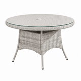 4 Seater Round Rattan Outdoor Dining Table - Garden Patio Dining Table