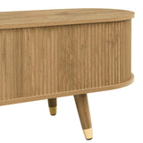 Modern TV Cabinet with Sliding Doors - Low TV Stand with Unique Design & Storage