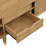 Modern TV Cabinet with Sliding Doors - Low TV Stand with Unique Design & Storage