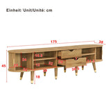 Modern TV Cabinet with Sliding Doors - Low TV Stand with Unique Design & Storage