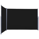 Retractable Awning Double Canopy Side Blind with Steel Frame - Black