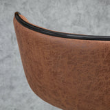 Bar Stool Set of 2, Adjustable Height Armless with Swivel Seat, Microfiber Cloth, Brown