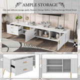 Modern White TV Stand for 75 Inch TV - TV Cabinet, Lowboard Media Console & Entertainment Center