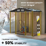 Garden Shed, 4 x 6ft Galvanised Steel with Lock and Gloves - Oak