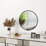 Decorative Wall Mirror 61cm Round Modern for Bedroom Living Room Bathroom, Black
