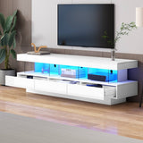 High Gloss LED TV Stand 160cm – 3 Drawers and 3 Open Storage Spaces, Living Room or Bedroom