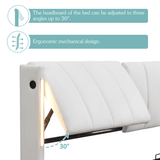 6ft Super King PU LED Storage Bed – Upholstered Bed with USB Charging and Adjustable Headboard