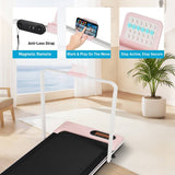 Folding Treadmill with Handrail – Adjustable Incline, 1–10 km/h Running Machine with LED Display & Phone Holder