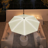 Cantilever Garden Parasol with Solar Lights, 360?? Rotation, Cream