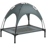 Raised Dog Bed Waterproof Elevated Pet Cot UV Protection Canopy, Grey