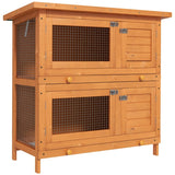 Rabbit Hutch Outdoor Pet Cage with Opening Roof, Wooden