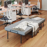 90cm190cm Folding Bed with 6cm Memory Foam Mattress, Adult Single Portable Bed on Wheels, 204kg Capacity, Space-Saving Guest Bed
