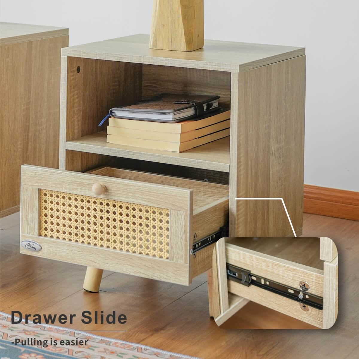Set of 2 Solid Wood Side Cabinets - Freestanding Storage Cabinets