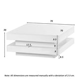 White High Gloss Coffee Table with 360¡ã Rotating Top & LED