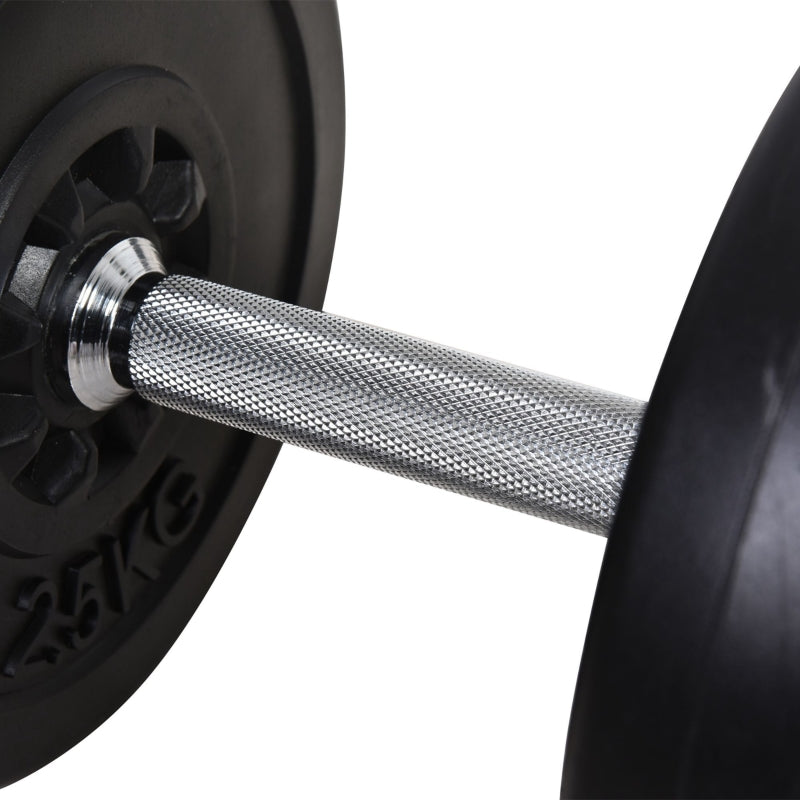 Dumbbell and Barbell Set, 65kg Adjustable Weights for Home Gym - Black
