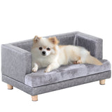 Dog Sofa Bed - Elevated Pet Chair with Soft Cushion, Grey