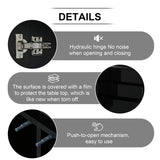 LED Sideboard - High Gloss Cabinet with 2 Doors and 3 Drawers, Black