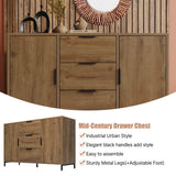 Sideboard Cabinet with 2 Doors and 3 Drawers - Storage Unit with Adjustable Shelf
