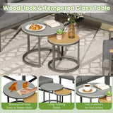 5-6 Seater Rope Woven Garden Furniture Set - Corner Sofa with Armchair and Nesting Coffee Tables, Grey