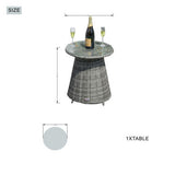 Ravenna 3-Piece Grey Rattan Bistro Set ¨C PAD-1708