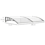 Front Door Canopy Outdoor Awning Rain Shelter 196 x 75cm Clear