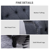 Recliner Armchair, Wingback Chair with Footrest, Dark Grey