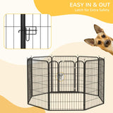 8 Panels Puppy Playpen, Heavy Duty Indoor Outdoor - Black