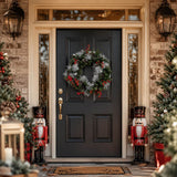 PVC & PE Christmas Garland with Red Berries & Pine Cones - Realistic Evergreen Foliage