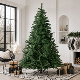 Realistic Full Green Artificial Christmas Tree - PVC Xmas Tree for Easy Setup & Indoor Festive Decoration, 6ft/7ft/8ft